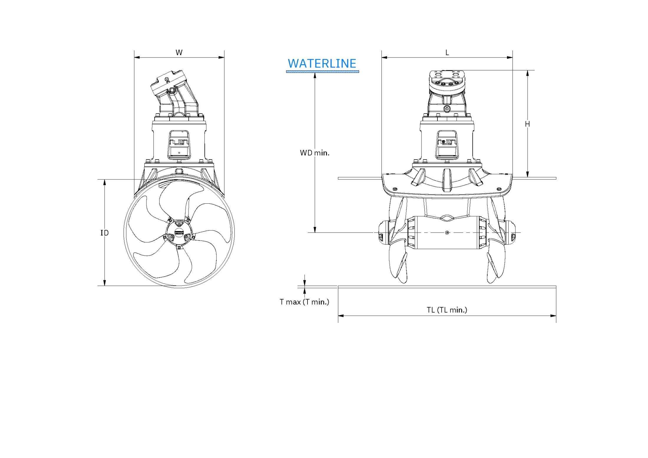 SH2200 tunnel thruster hydraulic Ø730mm BA200 - Image 6